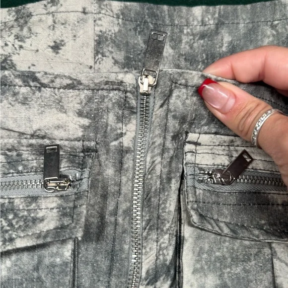 NWT Zara Cargo Dress Printed Strapless Zip Front Size M - Picture 6 of 7